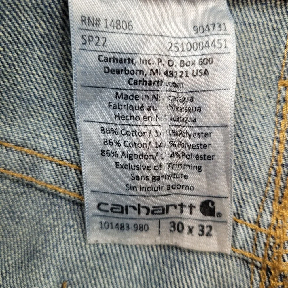 Carhartt Jeans Mens 30x32 Blue Straight Leg Rugged Flex Workwear 101483-980